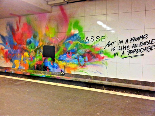 Art in a Frame is like an Eagle in a Bird Cage.  Berlin U-Bahn 2012