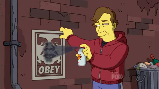 The Simpsons featuring Obey/Shepard Fairey.