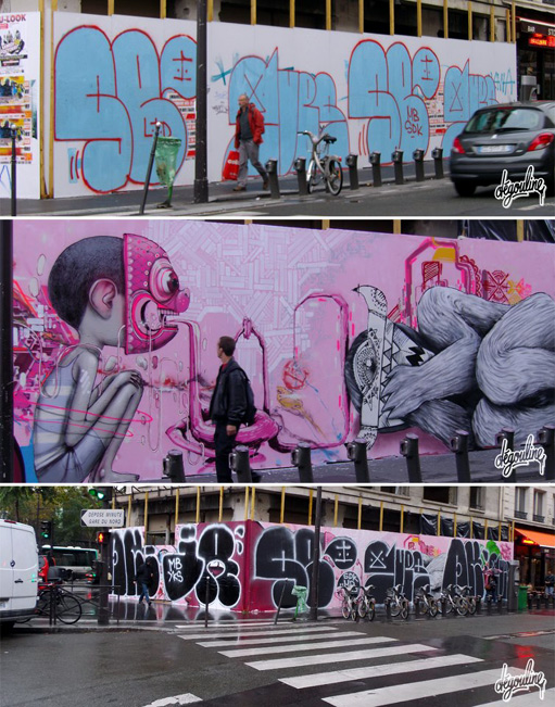 Paris Street Life 2012: Vandals Vs. Artists.  Photo: Dégouline