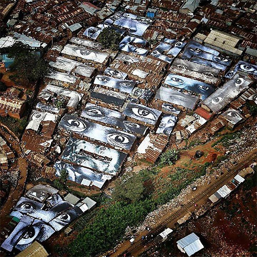 JR Artist On Kenyan Roofs.